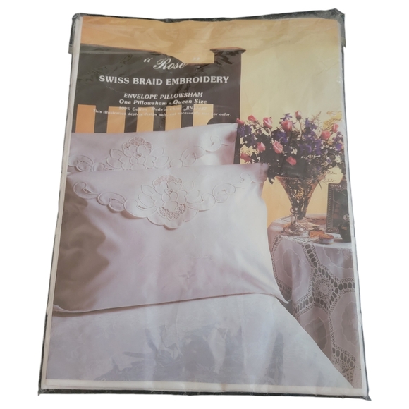 Other - NEW WITHOUT Tag in Bag 1 White Envelope Lace Pillow Sham Queen Size 100% Cotton